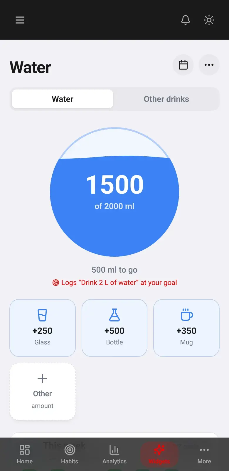Habit Nova Water screen